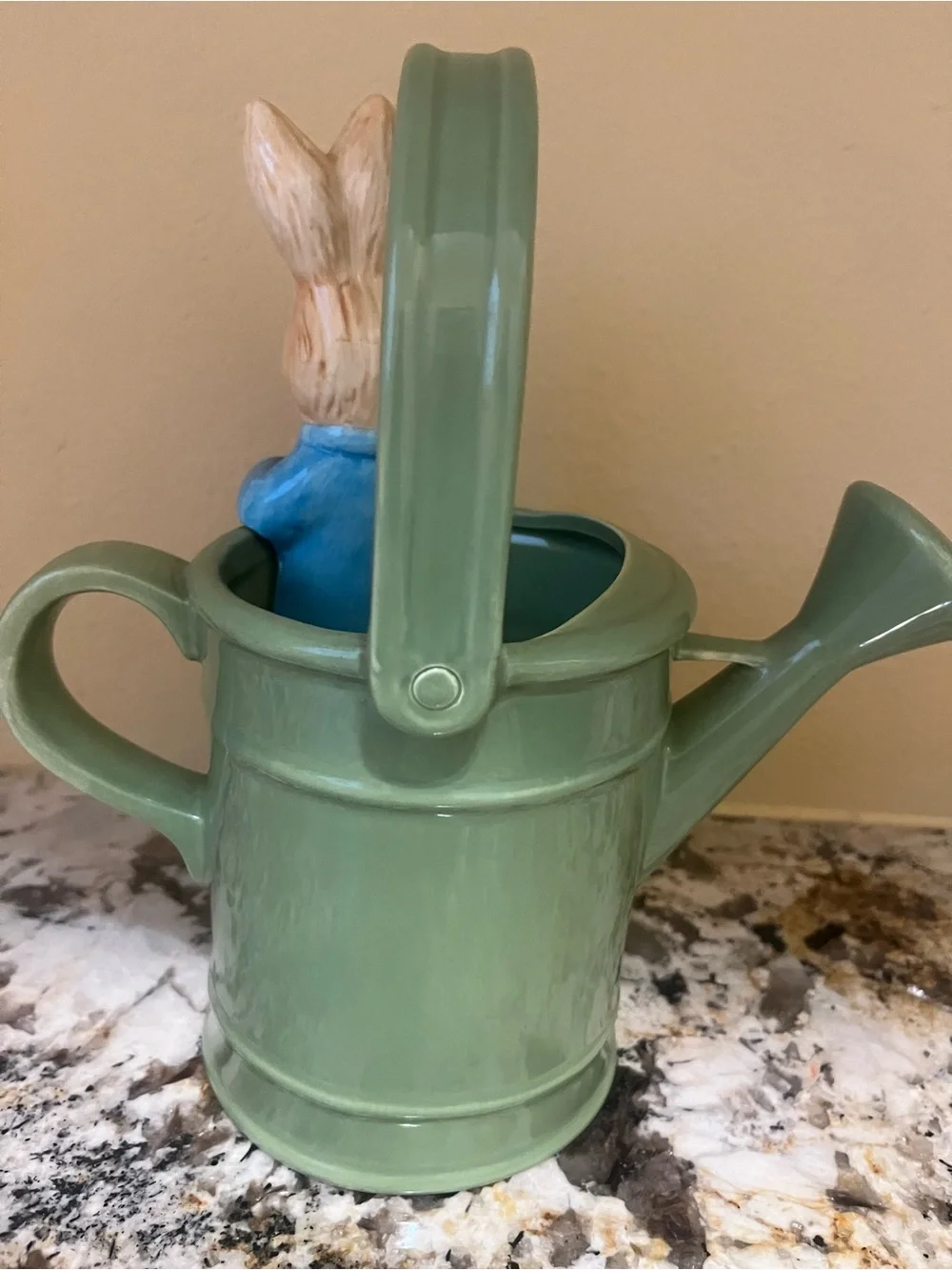 Vintage Beatrix Potter Teleflora Bunny Watering Can Planter with Peter Rabbit